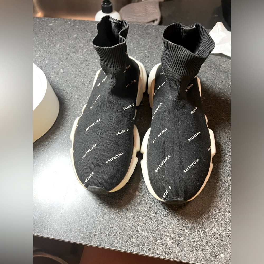 Balenciaga Kids Speed Allover Logo-Print Sneakers